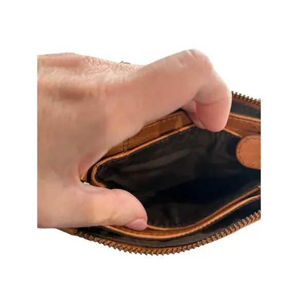 Oak & Tan Linzia Small Brown Leather Crossbody Bag Purse Minimalist Classic - Picture 6 of 12